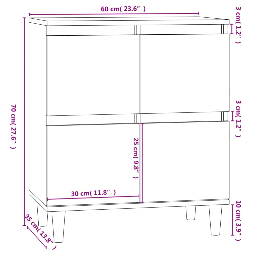 Sideboard Sonoma-Eiche 60x35x70 cm Holzwerkstoff